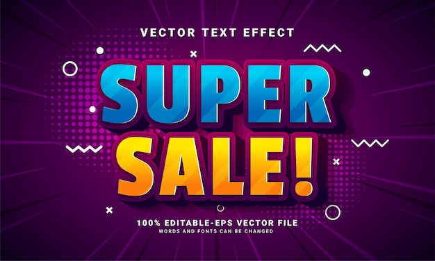 Super sale editable text style effect themed sales promotion