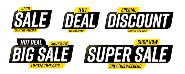 Super sale event advertisement sticker set