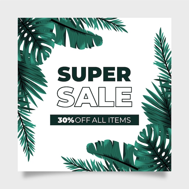 Super sale exotic leaves square flyer