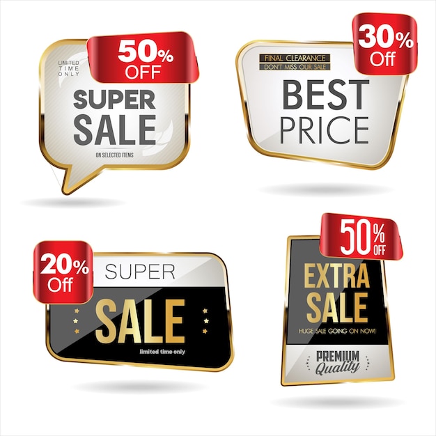 Super sale golden retro badges and labels collection