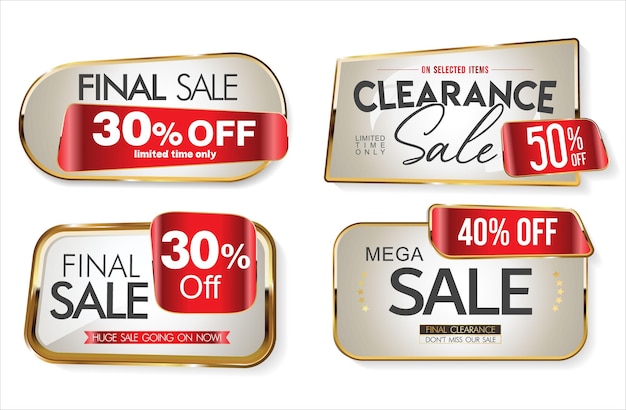 Super sale golden retro badges and labels collection