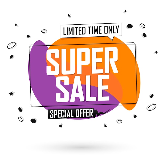 Super Sale poster design template or banner for shop and online store vector