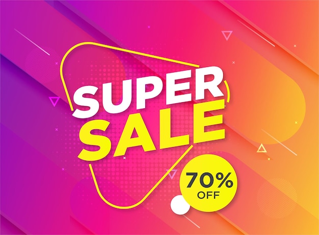 Super sale promotion banner template Premium Vector