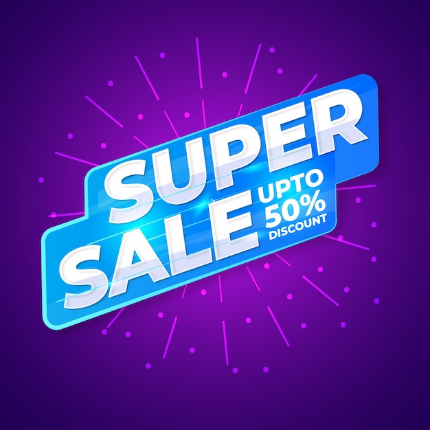 Super sale sign vector desing