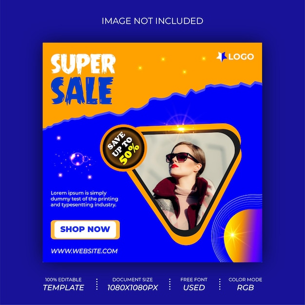 Super Sale Social Media Post Banner Design