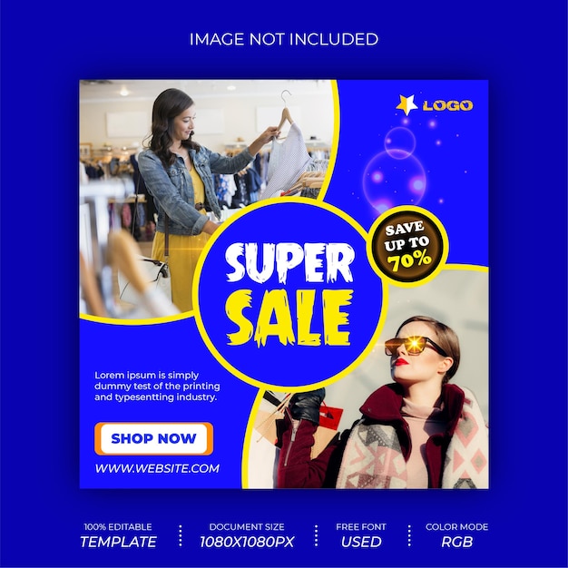 Super Sale Social Media Post Banner Design