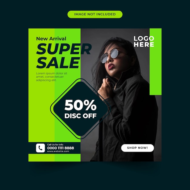 super sale social media post template