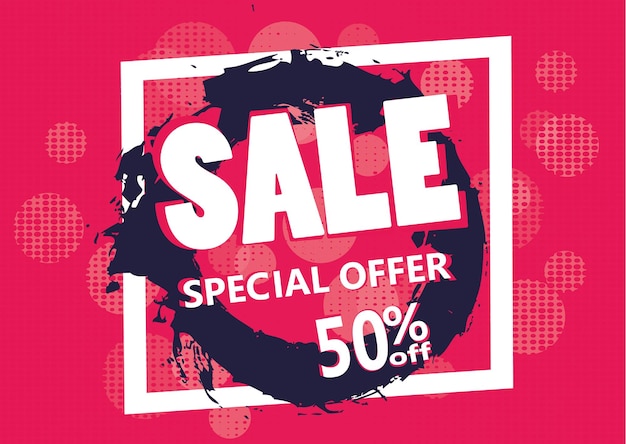 Super Sale and special offer 50 off Vector illustrationTheme color