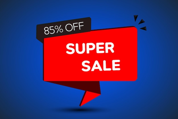 Vector super sale and special offer 85 discount 85 percent off vector illustration in red and blue