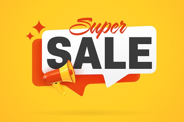 Super sale sticker template for marketing promotion