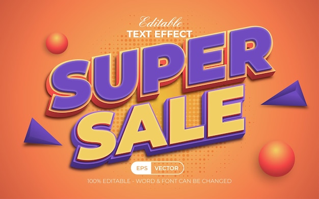 Super sale text effect style Editable text effect