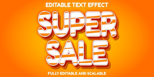 super sale text effect with 3d letters and lines in the letters