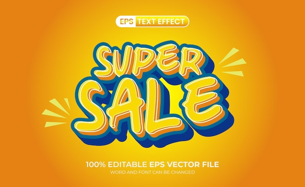 Super Sale text effect with 3D