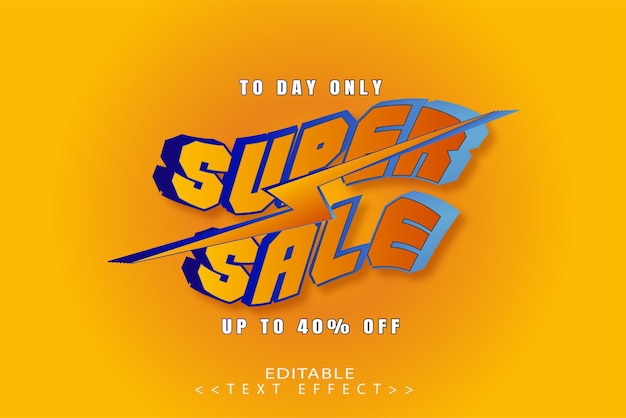 Super sale with editable text effect