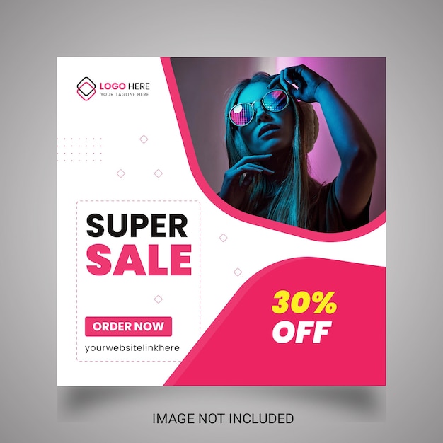 Super sales social media template design