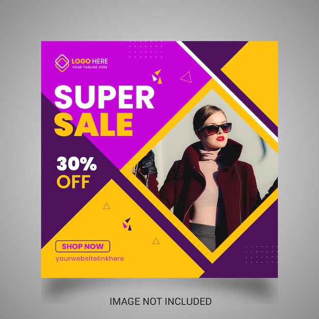 Super sales social media template design