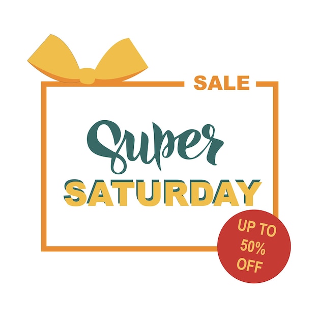 Super Saturday Sale banner One day deal special offer big sale clearance Set of flat background