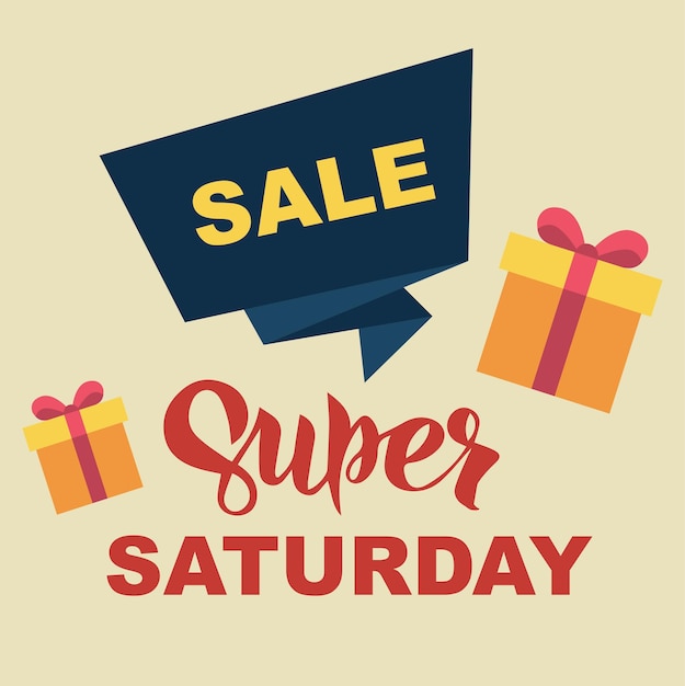 Super Saturday Sale banner One day deal special offer big sale clearance Set of flat background