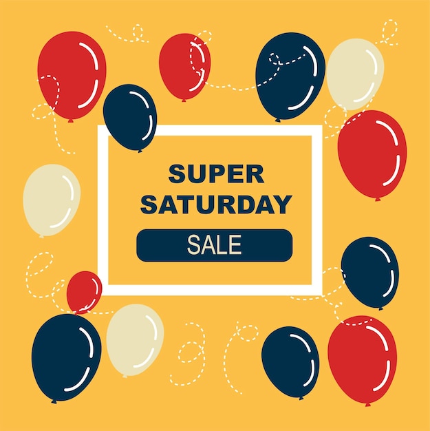 Super Saturday Sale banner One day deal special offer big sale clearance Set of flat background