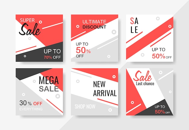 Super set sale and discount promo backgrounds with abstract geometric pattern. Modern promotion web banner for social media and mobile apps. Email and newsletter layouts.