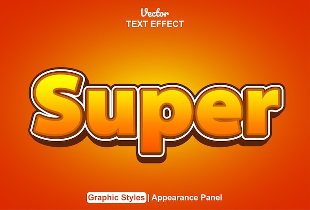 Super text effect with graphic style and editable