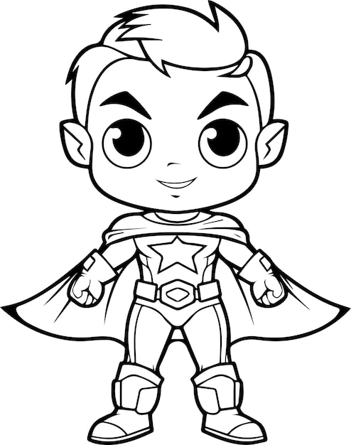 A Superboy colouring book for kids vector illustration