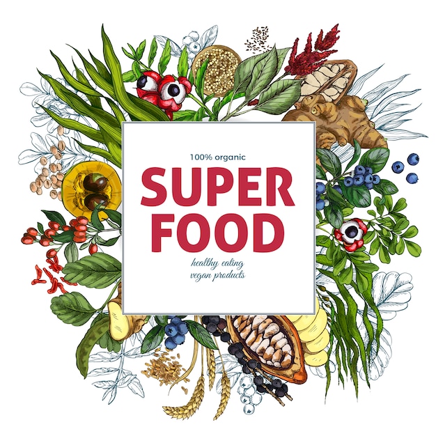 Superfood square banner template