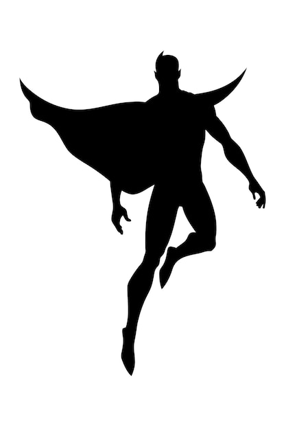 Vector a superhero flying silhouette