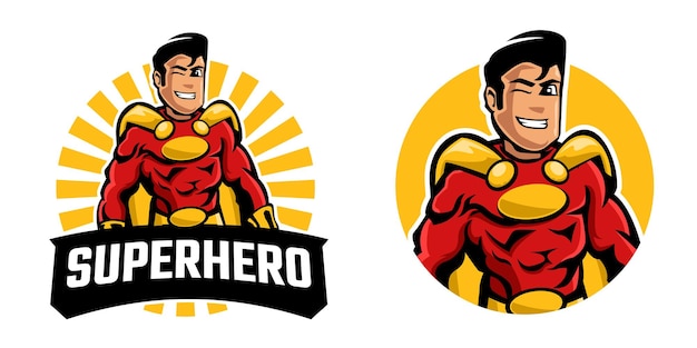 Superhero mascot logo