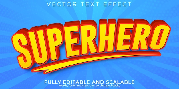 Superhero text effect, editable cartoon and comic text style