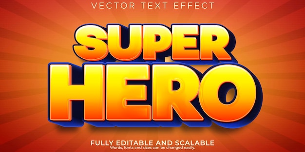 Superhero text effect editable cartoon and comic text style