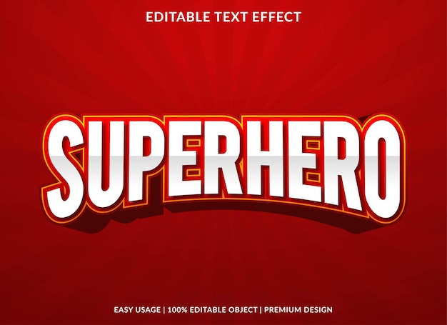 superhero text effect editable template premium vector