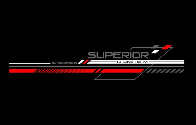 superior Racing team typography design for print ready t shirts.