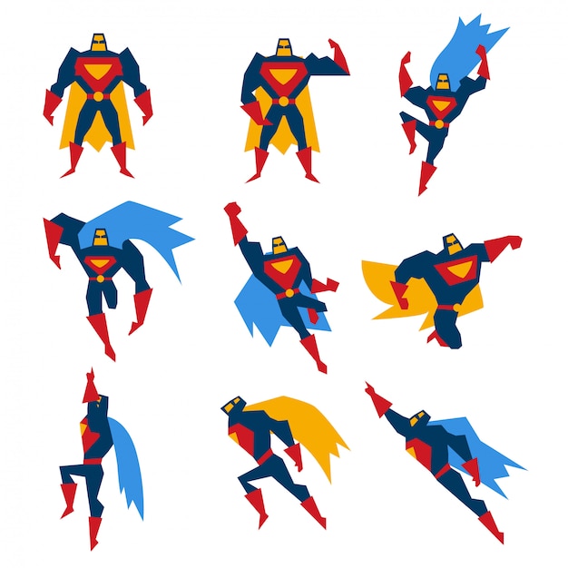 Superman Poses Set Illustration