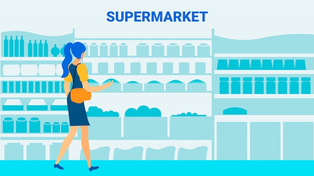 Supermarket Client Flat Vector Banner Template