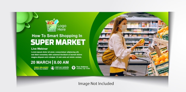 supermarket social media banner template