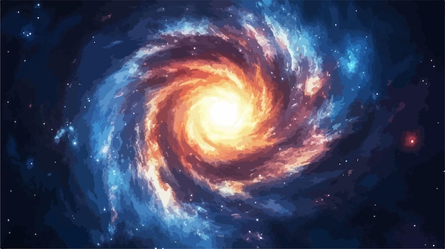 Vector supernova explosion in spiral galaxy stunning space scene with noise texture