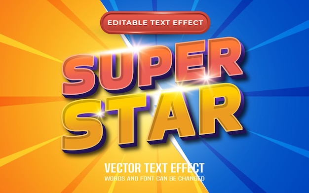 Superstar editable text effect with cartoon style