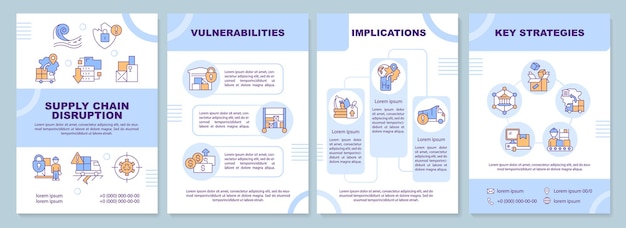 Supply chain disruption blue brochure template