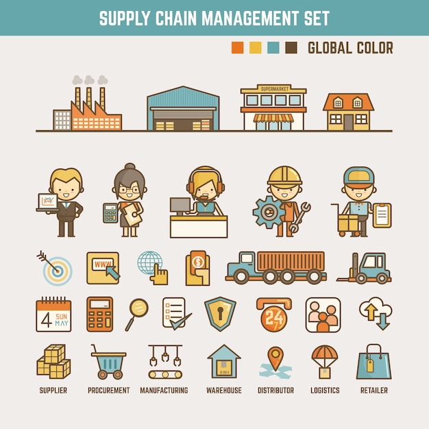 Supply chain infographic elements 