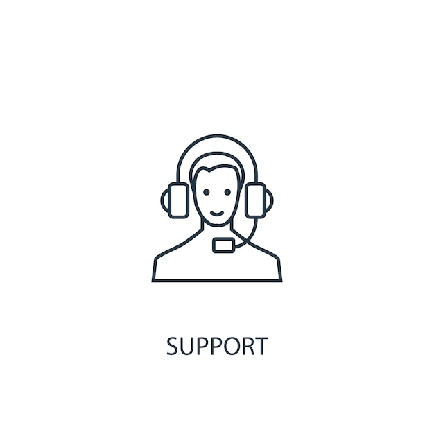 Support concept line icon. Simple element illustration. support  concept outline symbol design. Can be used for web and mobile UI/UX