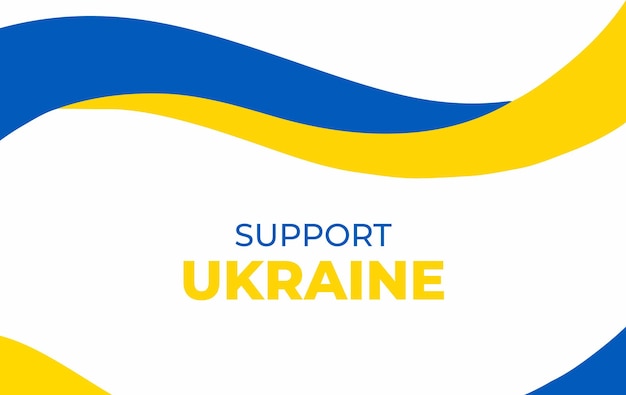 Support Ukraine text with Vector art illustration and flag vector with russia conflict