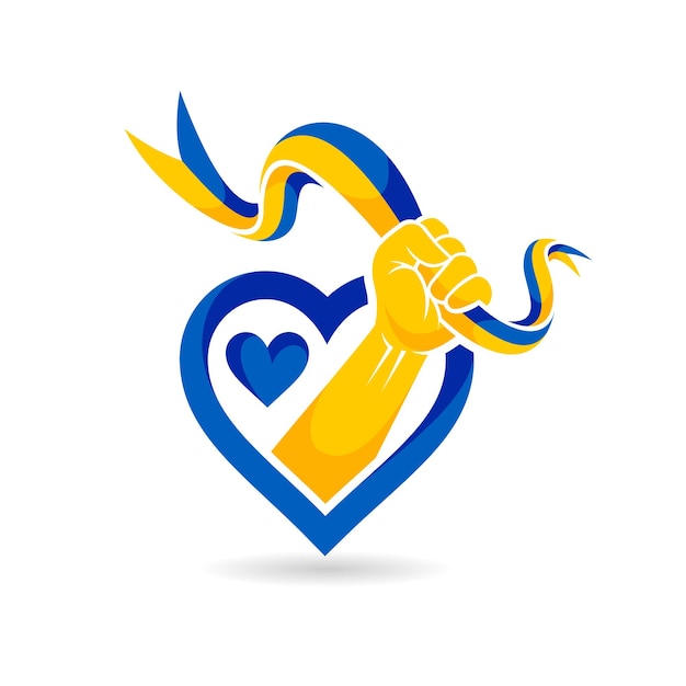 support ukraine vector with love concept