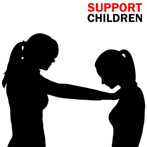 Support Your Children Silhouette Vector