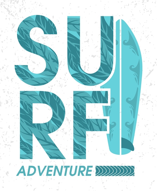 Surf adventure typography poster concepts