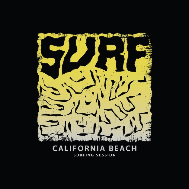 Surf california illustration typography. perfect for t shirt design