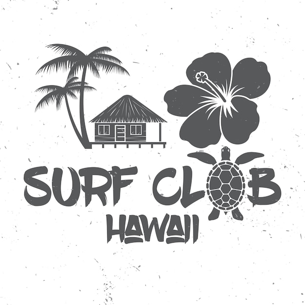 Vector surf club concept vector summer surfing retro badge surfing concept for shirt or logo print