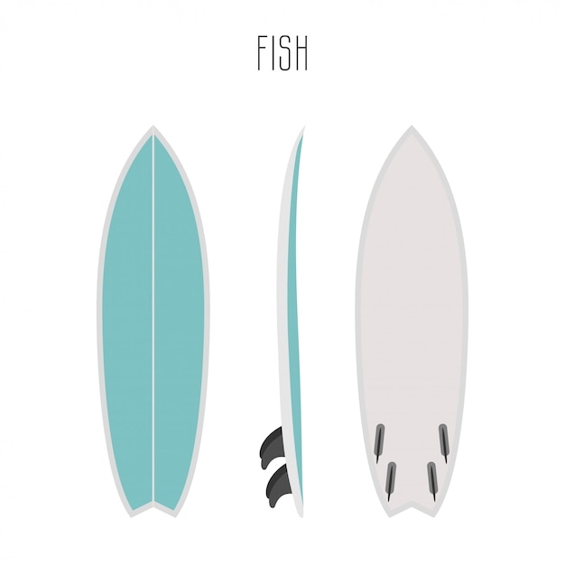   surf fish board with three sides