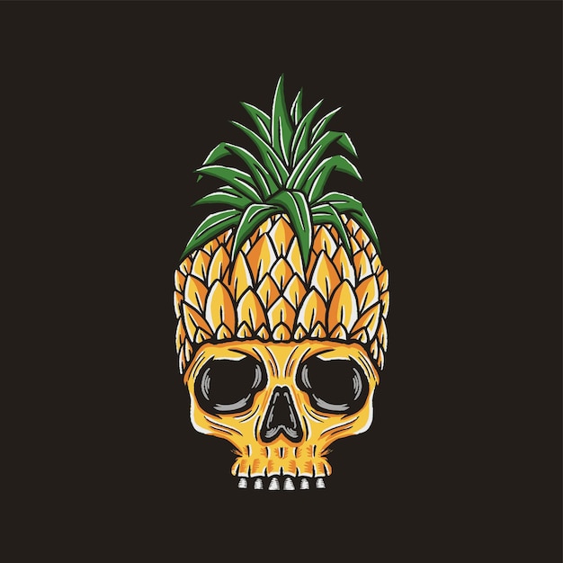 Surf pineapple skull and beach