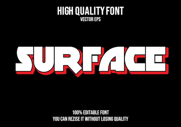 Surface Editable text Effect